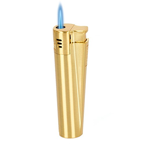 CLIPPER Jet Flame Torch Cigarette Cigar Butane Gas Metal Lighter (Gold)