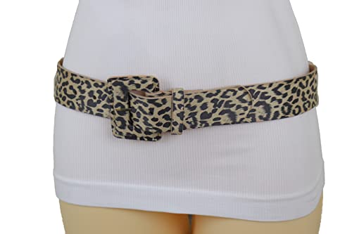 TrendyFashionJewelry Women Celebrity Style Fashion Belt Hip Waist Black Beige Cheetah Animal Print S M4