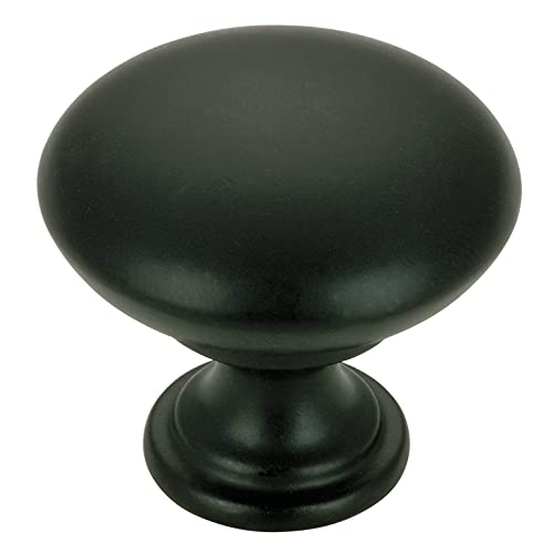Image of Richelieu Hardware BP9041900 Copperfield Collection 1 3 /16-inch (30 mm) Matte Black Functional Cabinet and Drawer Mushroom Knob for Kitchen, Bathroom, and Furniture