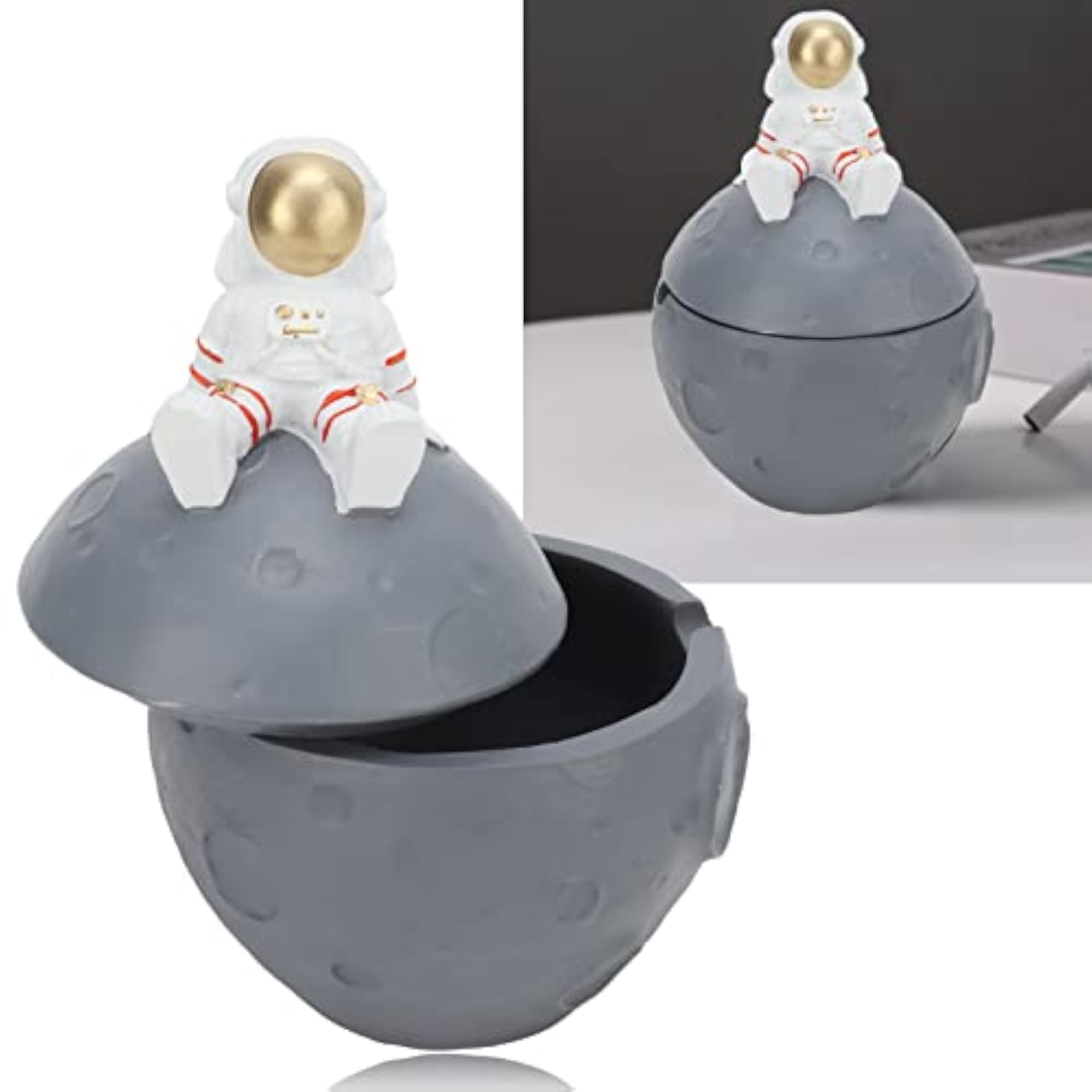 Portable Ashtray with Lid, Astronaut Design