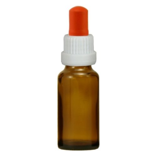 500x Apothekenfläschchen 20ml aus Braunglas mit weiss/roter Glaspipette und Originalitätsring