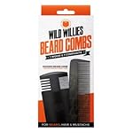 Wild Willies Wood & Composite Beard Combs With Travel Pouch - Dual Action Fine & Coarse Bristles - Premium Grooming Tool for Styling Hair or Beard, All Hair Types