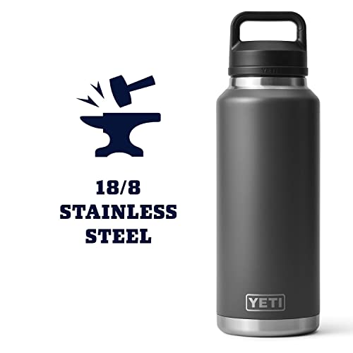 Image of YETI Rambler 46 oz Bottle, Leakproof, Vacuum Insulated, Stainless Steel with Chug Cap, Charcoal