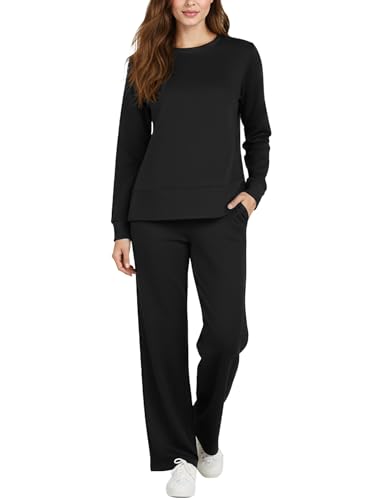 Ensemble 2 pièces pour femmes avec pantalon large et haut manches longues automne