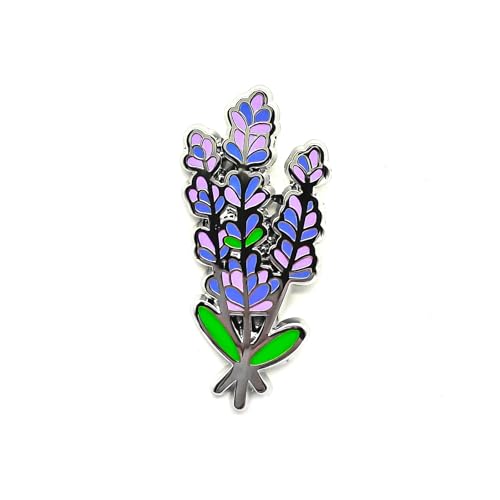 Image of Lavender Enamel Pin - Flower Series | Premium Enamel Pin - Statement Lapel Pin - Plated Badge for Clothing, Bags, Hats, Jackets, and Lanyards