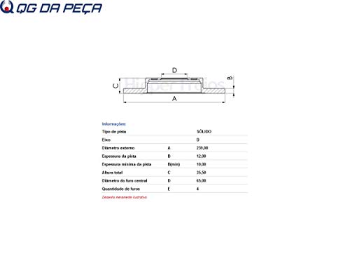 Disco Freio Dianteiro Solido Hf01 80/cordoba/gol/ibiza/parati/passat/quantum/santana/saveiro/voyage