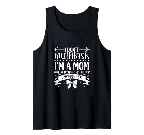 Momnitasking mamá - hija adolescente Camiseta sin Mangas