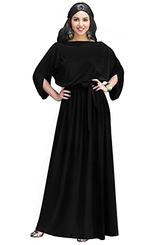 KOH KOH Womens 2025 Flowy Formal Batwing Sleeve Evening Casual Gown