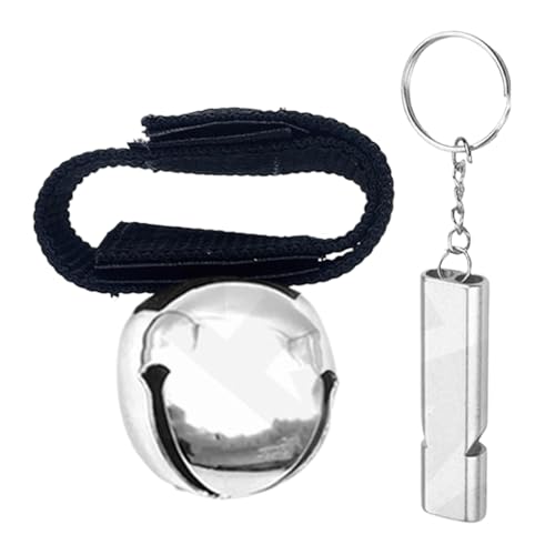 Fruusv - Campana antioso de metal portátil para supervivencia y autodefensa - Casetas de protección antioso con silbato para camping, senderismo, pesca, alpinismo