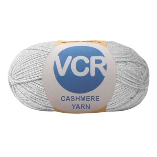 Image of VCR Light Grey Cashmere Knitting Yarn, 100 Grams Hank, 265 Meters Length, Acrylic 75% and Nylon 25%, Soft Crosia Thread for Crochet and Knitting, Suitable for Sweaters, Pullovers and Jackets