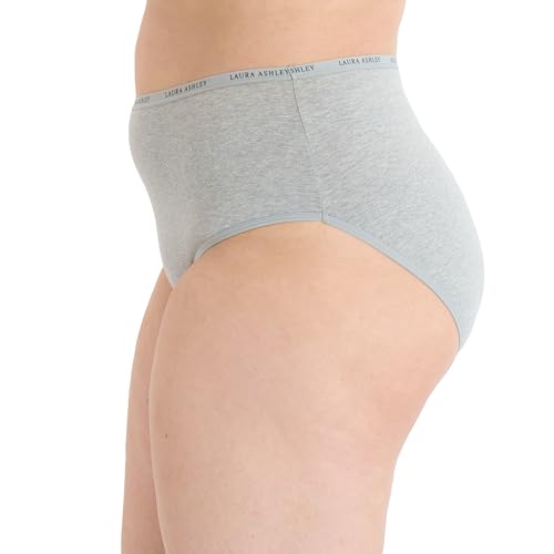 Image of Laura Ashley Women's Cotton Brief Underwear Set, High-Waisted Panties for Women, 5-Pack