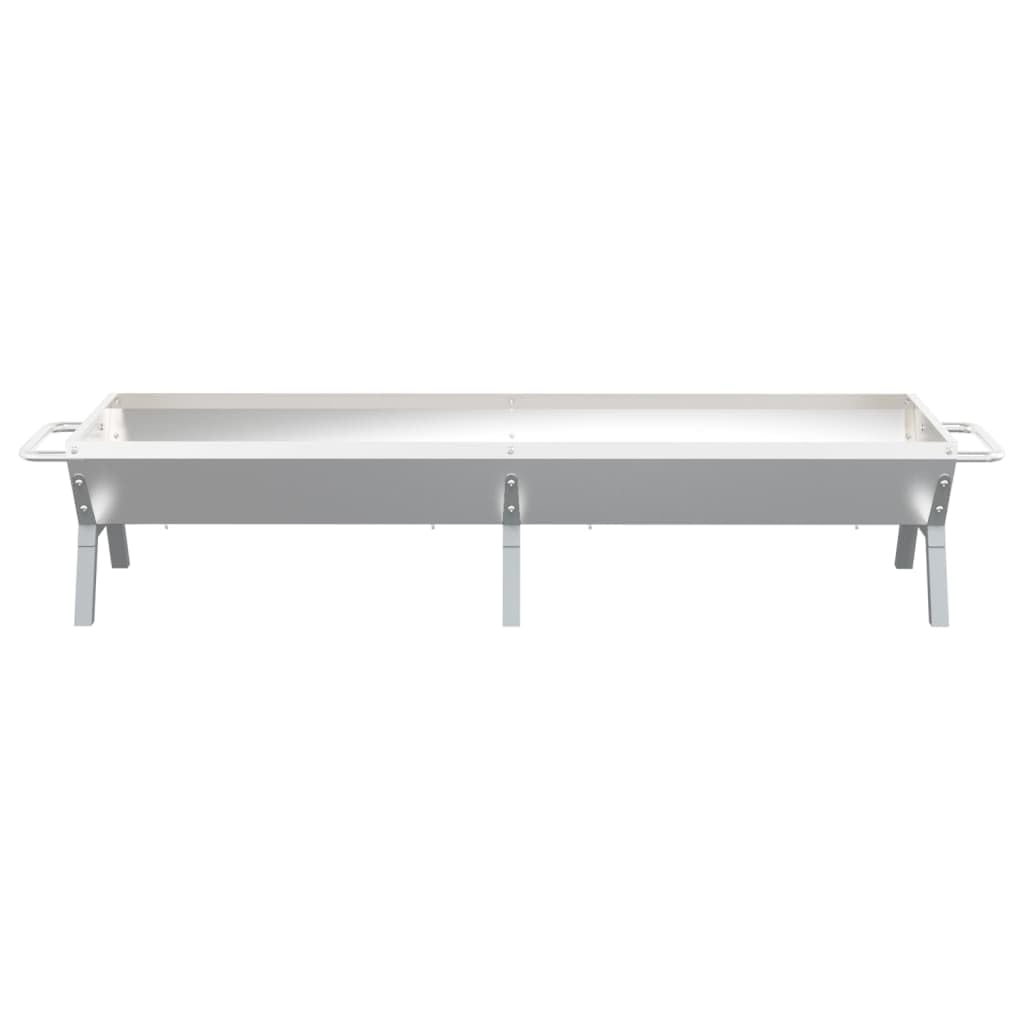 vidaXL Plateau pour Barbecue Argenté 158x42x31 cm Acier Inoxydable, Plateau de Gril, Plateau de Charbon de Bois, Plateau de Fumeur