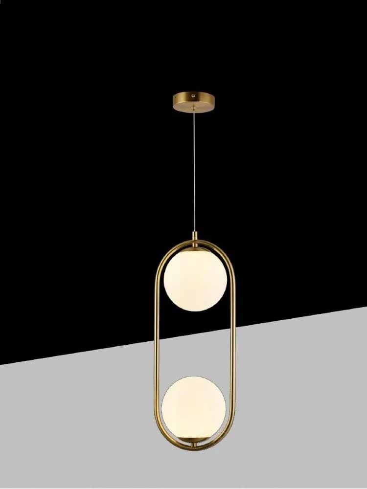 Lampadario a sospensione 2 sfere g9 sfera color bianco lampada bronzo a33