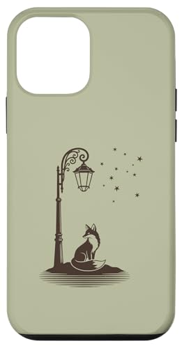 Cute Wild Red Fox Wildlife Street Lamp Stars �X�}�z�P�[�X iPhone 12 mini �p