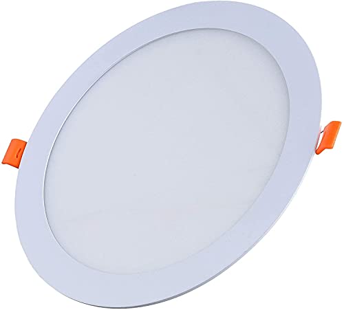 FactorLED ¡OFERTA! Downlight LED 24W Slim, Plafón Empotrable Redondo Extraplano 2640 lúmenes, Diámetro 24cm (Luz Fría...