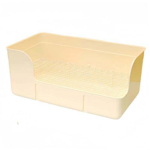 Ziuuihu 大型ペットウサギトイレおしっこ防止ペットミンクマウスウサギ便器おしっこ鉢ワイヤー底ネット方形トイレ用品 掃除が楽 こぼれ防止 漏れ防止 大容量 (29×22×15.5cm)