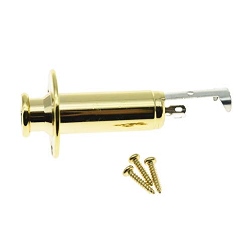Dopro Copper Acoustic Electric Guitar Bass Mono Endpin Output Jack Strap Button Cylinder Jack Socket Gold - Image 2