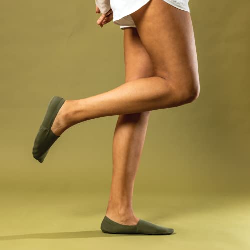 Image of Cloud No Show Socks Non Slip Loafer Sneaker Flats Boat Shoe Invisible Low Cut Liner Cotton Socks For Mens and Womens (as1, alpha, s, regular, regular, Olive 4Pack)