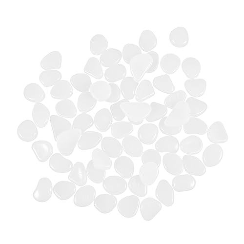 ROMISBABA 100個 水槽造園石 小さな小石 空気 絵の石 絵を描くための小石 大きな小石 ポッティング フィラー 水槽の装飾 植物 白い水族館の砂利 庭の石、屋外の造園 フラット 川 結石