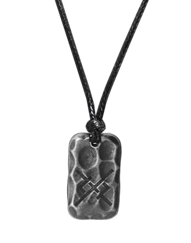 Image of Ankiyabe Stainless Steel Norse Viking Rune Pendant with Adjustable Braided Rope Good Luck /Love /Strenght /Health Viking Symbol Necklace for Men Women