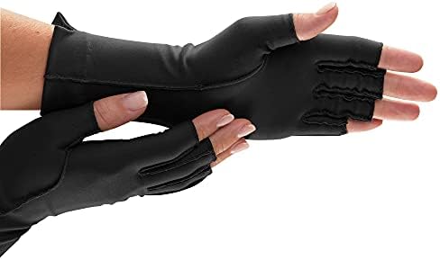 isotoner Women & Men Arthritis Compression Rheumatoid Pain Relief Gloves for joint support with Open/Full finger design
