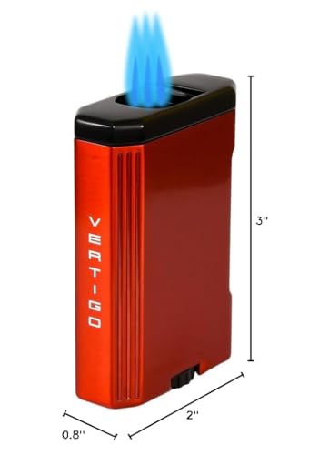 Encendedor Vertigo Intrigue Triple Torch Rojo miniatura 3