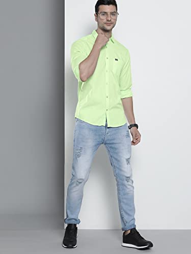 Image of The Indian Garage Co Men Slim Fit Solid Full Sleeves Cutaway Collar Casual Shirt