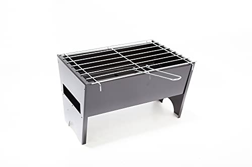 Mibricotienda - Barbacoa De Mesa En Hierro Pintada Rectangular 35X20X23 9545 En Oferta Caldereria Artesana 9545 - Barbacoa Mesa Mango Plegable 35X20X23 Cm