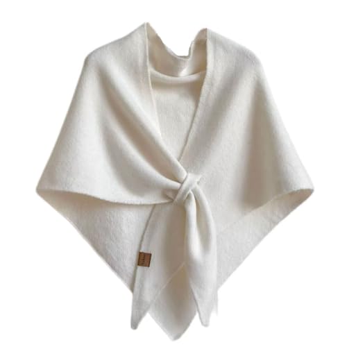 Bagkeak Women's Wool Shawl Wraps Knitted Casual Soft Scarf Pashmina Shoulder Cover-ups 2025 Fall Winter Cardigan Wrap
