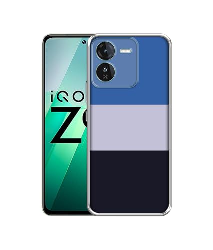 Image of Three Color Stripes Printed Silicon Soft TPU Back Case Cover for iQOO Z9 5G, Multicolor