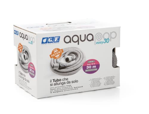 GF Garden, Aquapop Easy 30 - Tubo de coche extensible con kit de conexiones, listo para usar, para riego de jardín, jarrones, balcones, terrazas y terrazas Cover