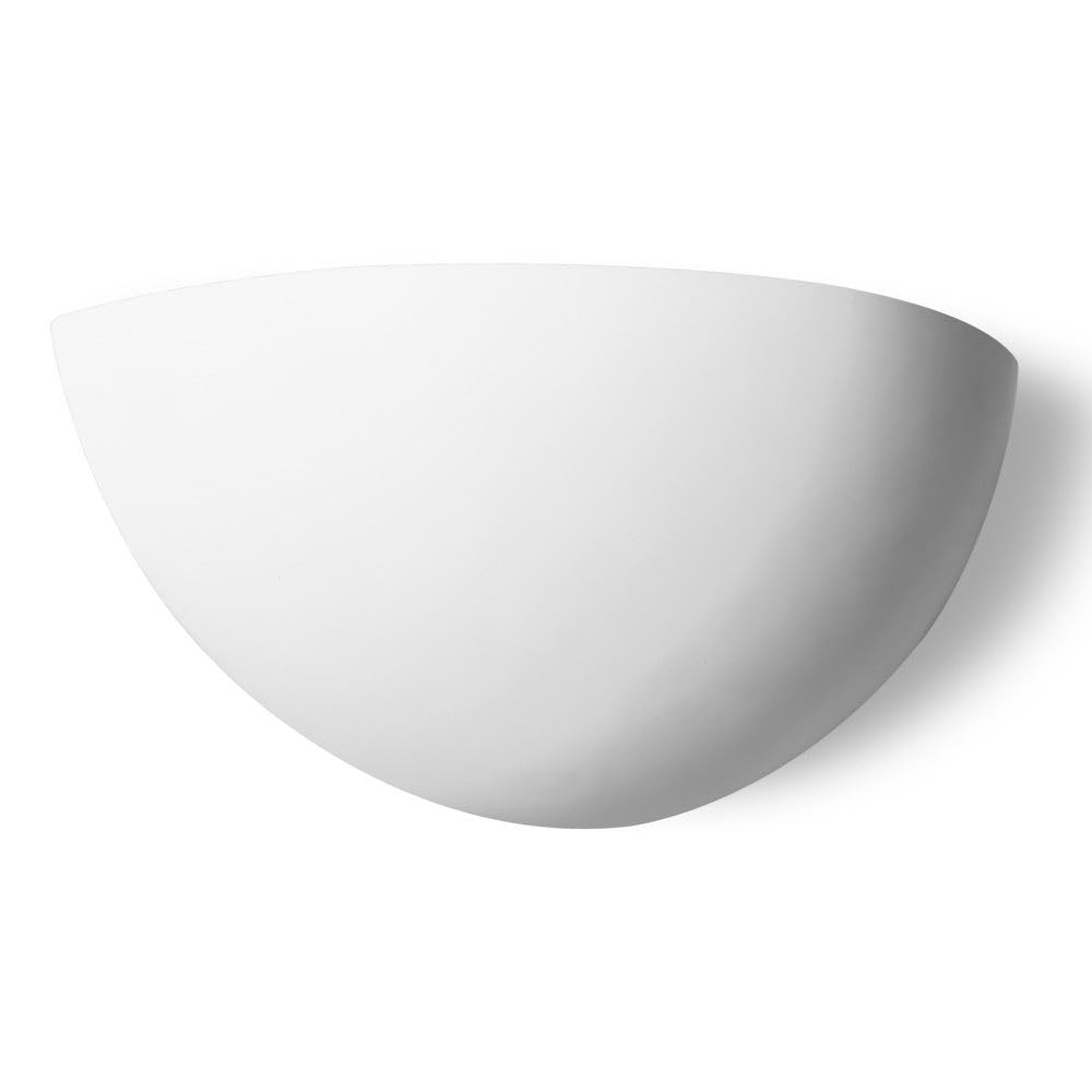 White Plaster Wall Light, Modern Home Lighting, 1 x E14 Bulb Required, LED Compatible, 300mm Width, 150mm Height, 145mm Depth