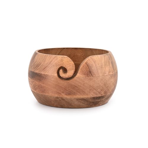 Indus Lifespace Garnschale aus Holz, tragbar, für Strickgarn...