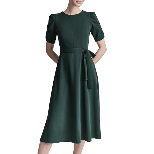 Image of DKNY Women's Jewel Neck Scuba Crepe Dress