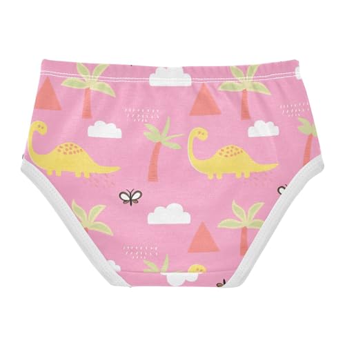 Cute Pink Yellow Cartoon Dinosaurs Panties for Girl Girls Underwear Toddlers Cotton Personalized Undies Kids Briefs 2t2