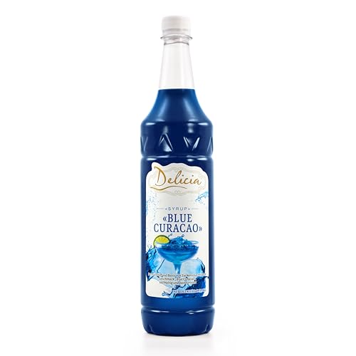 Blue Curacao Dessertsirup | Verführerischer Delicia Sirup in einer 1L - Flasche | Süßungsmittel vielseitig verwendbar - Entfalten Sie Ihre Kreativität