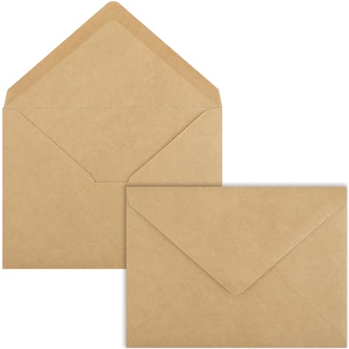 Enveloppes A7 marron 12,7 x 17,8 cm opaques anti-pliure pour expédition sûre de photos et cartes
