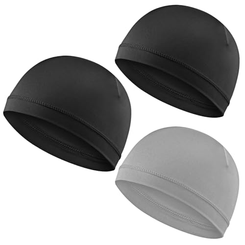 Image of WY LIGHTING LEVEL 3Pcs Skull Caps Soft Lightweight Beanie Hats Moisture Wicking Stretchy Breathable Helmet Liner for Men