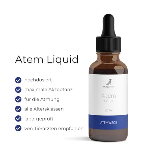 dogsome Atem Liquid Unterstützung der Atemwege deines Hundes | Husten und Schnupfen beim Hund | Hustensaft für Hunde | von Tierärzten entwickelt