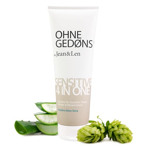 Jean & Len Sensitive 4in1 Duschgel Hopfen & Aloe Vera, für Gesicht, Haare,...