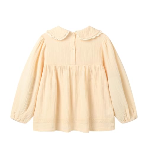 Mud Kingdom Girls Shirts Peter Pan Collar Lace Long Sleeve Cute Blouse Casual2