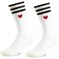 Dazhshun Calcetines de tenis para mujer 36-42,blancos con