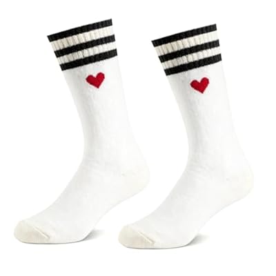 Dazhshun Calcetines de tenis para mujer 36-42,blancos con corazón Calcetines deportivos Calcetines divertidos para mujer 39-42 para novia,pareja,cumpleaños,San Valentín,Navidad | Ya disponible en tu tienda friki favorita! En mundofriki.es!