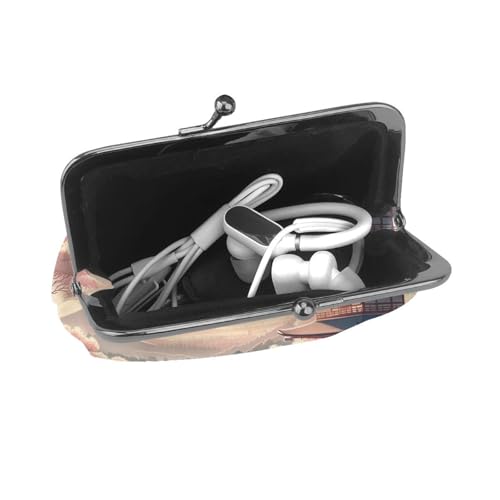 Pu Leather Buckle Coin Purse Japanese-Landscape-Fuji-Sakura Girls Kiss-Lock Change Purse Wallets4