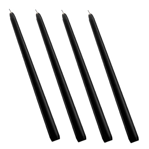 MAGICLULU 4pièces Bougies Coniques Noires De Heures De Combustion Non Parfumées Avec Mèche Coton Pour Halloween Maison Et Mariage
