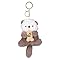 Plush Keychain Otter Charm, Cute Key chain Stuffed Animal Bag for Women Teens Lovers Handbag Purse Backpack (Gray)