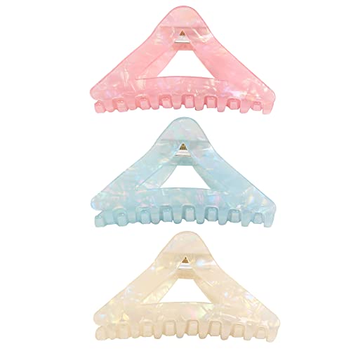 Jayongnee Clip 4.5 Inch Large Triangle Claw Clips For Thick Hair,Nonslip Hair Clips For Women Thick Hair, Strong Hold Hair Jaw Clips Triangle Hair Claws Hair Clamps With Gift Box Packaging Mother's Day #TOP20