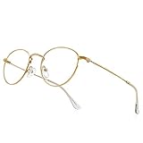 RB.Pilot Small Metal Round Reading Glasses for Women Men Classic Vintage Retro Shades Blue Light Blocking Computer Readers