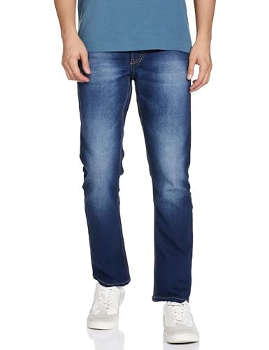 The Indian Garage Co Men Slim Straight Fit Solid Mid-Rise Stretchable Jeans