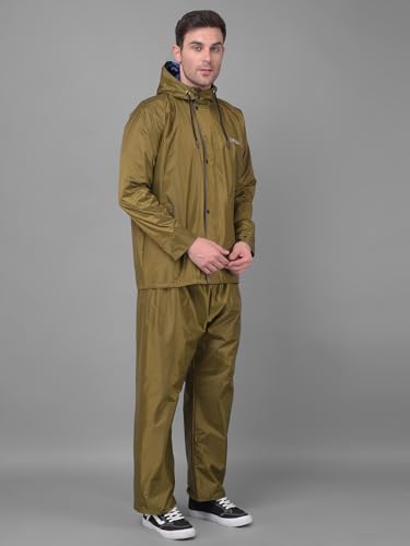 Image of Dollar Rainguard Men's Reversible Full Sleeve Solid Raincoat Set With Adjustable Hood and Pocket